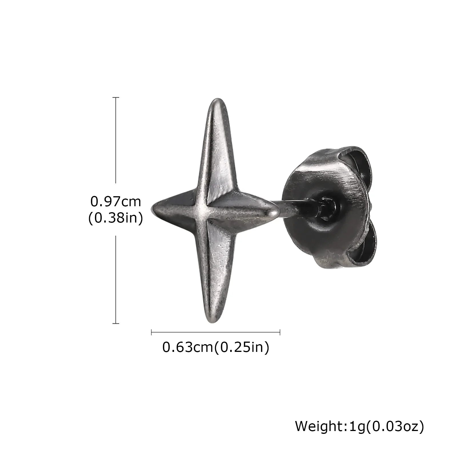 Black Star Stud Earrings — Stainless Steel