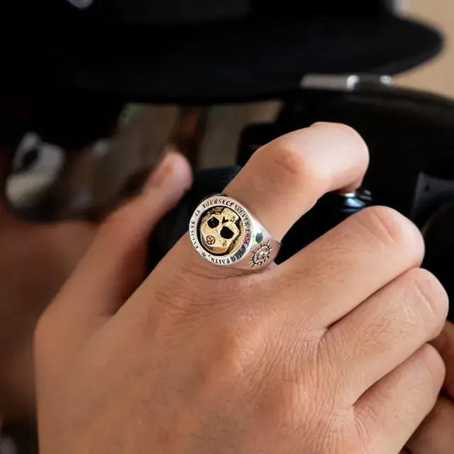 Adjustable Silver Colour Skull Rings for Men Women Male World War Soldier Thai Silver Colour Ring Jewelry Anillos