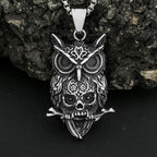 Owl Skull Pendant — Stainless Steel