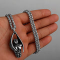 Neo-Gothic Skull Pendant Necklace — Stainless Steel