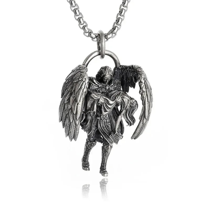 Cat Wings Animal Pendant Necklace — Silver
