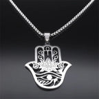 Hamsa Ankh Eye of Horus Pendant Necklace