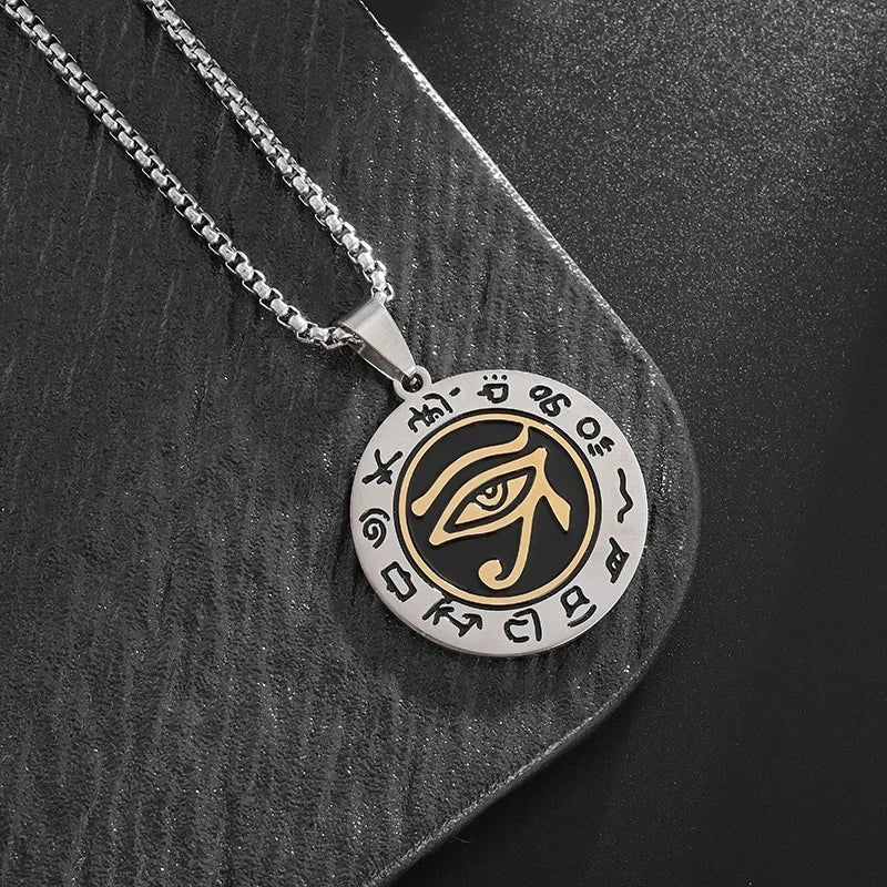 Ancient Egyptian Animal Totem Ankh Cross Pendant Necklace for Men Women Fashion Charm Lucky Riding Jewelry
