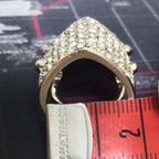 Luxury Alloy Rhinstone 4-segment Armor Finger Ring for Men Women Evening Party Delicate Wedding Anniversary Gift
