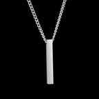 High Quality Stainless Steel Square Pendant Necklace for Men Women Blank Bar Couple Necklace Birthday Christmas Jewelry Gift