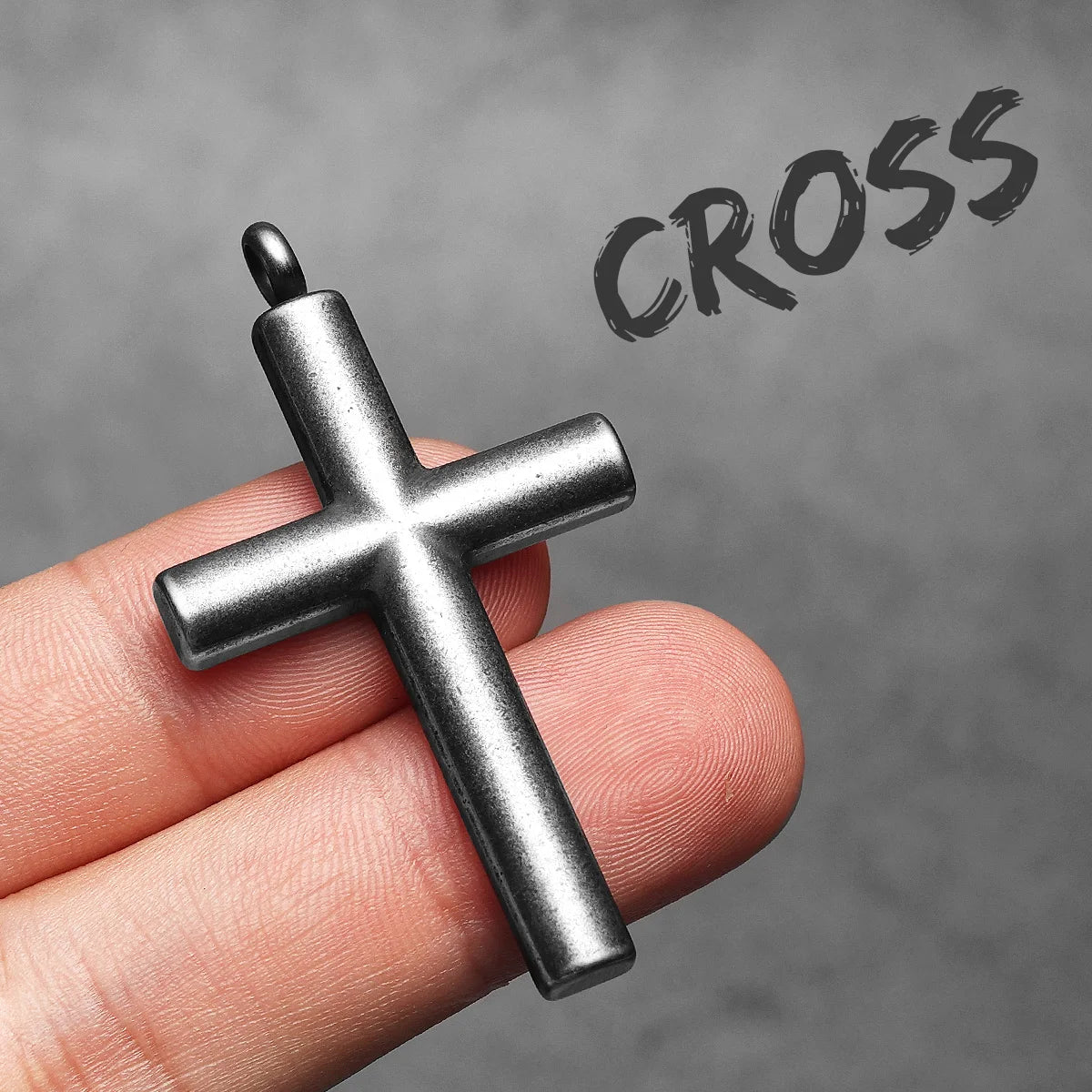 Cross Pendant Necklace Stainless Steel Minimal