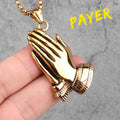 Prayer Amulet Stainless Steel Men Necklaces Pendants Chain Punk Cool Trendy for Boyfriend Male Jewelry Creativity Gift Wholesale