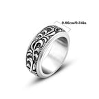 Vintage Scroll Pattern Rotatable Spinner Ring — Stainless Steel
