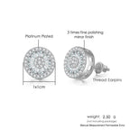 Iced Out Round Stud Earrings — Gold