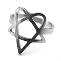Steel Ring Heartagram Symbol Him Music Band Hollow