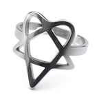 Steel Ring Heartagram Symbol Him Music Band Hollow