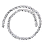 Iced Out Rope Chain Necklace Stainless Steel CZ