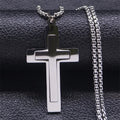 Cross Steel Pendant Minimalist Splice Style