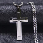 Cross Steel Pendant Minimalist Splice Style