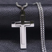 Cross Steel Pendant Minimalist Splice Style