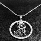 Iced Out Schnauzer Dog Pendant — Silver