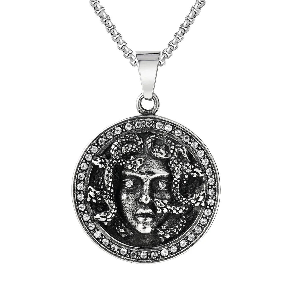 Medusa Gold Pendant Retro Gothic Head Gorgon