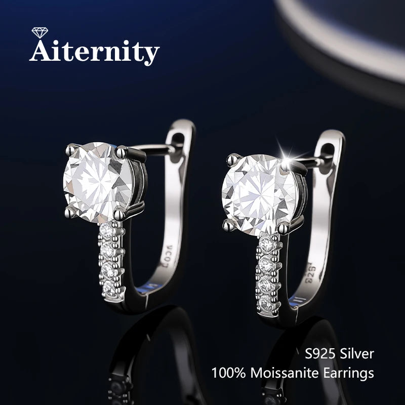 HOT Moissanite S925 Sterling Silver Stud Earrings For Women And Men With 2 Certificates Pass Diamond Test Pen Fine Jewelry