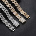 Iced Out Cuban Chain Necklace Stainless Steel 18/19MM