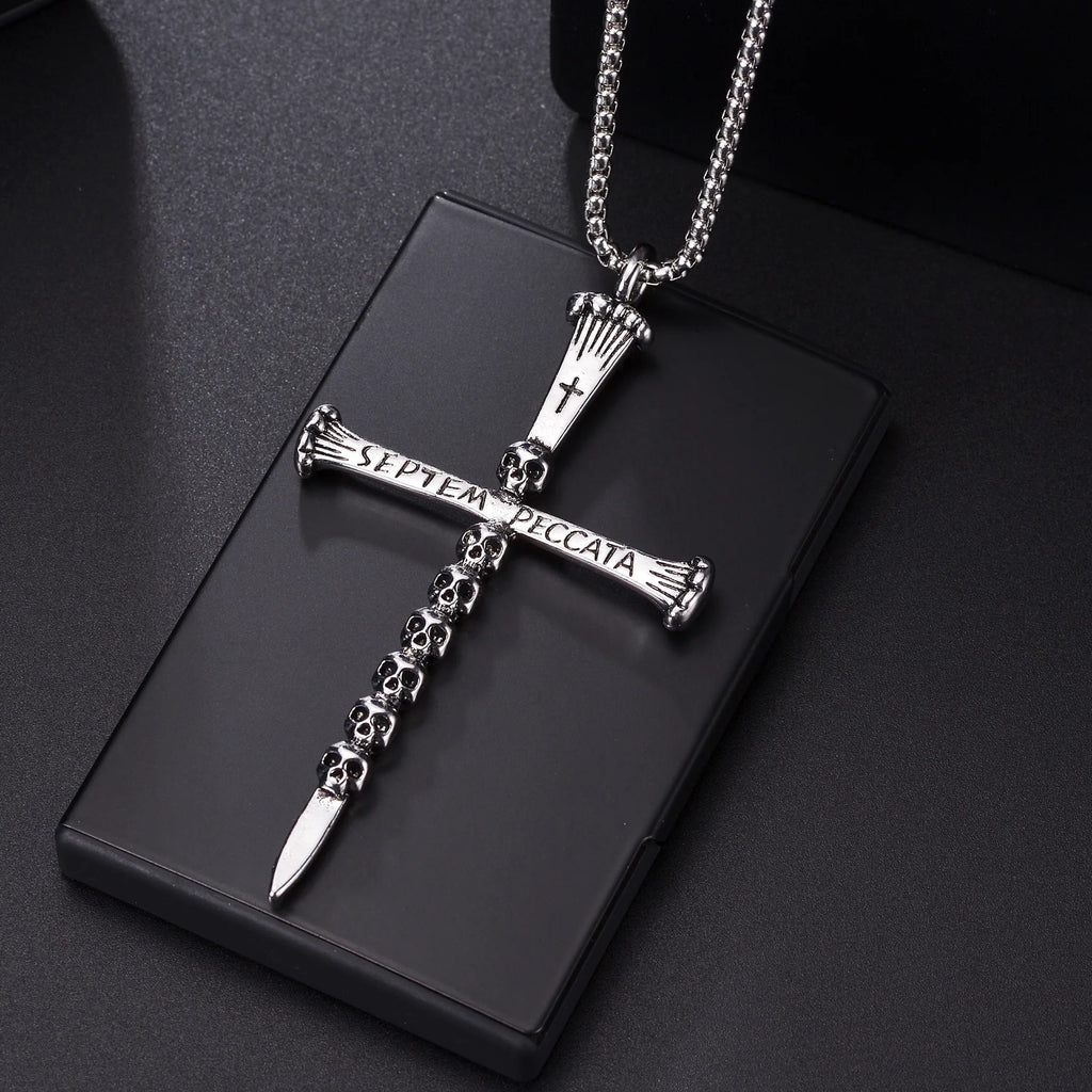 Cross Pendant Necklace — Stainless Steel