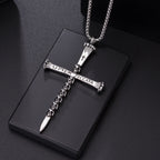 Cross Pendant Necklace — Stainless Steel