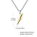 Lightning Bolt Pendant Necklace — Stainless Steel