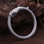 Vintage Nordic Viking Stainless Steel Snake Head Bracelet For Men Boys Rock Hip Hop Animal Bracelets Punk Charm Fashion