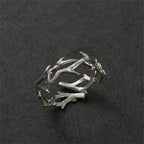 Personality Hollow Branches Ring Adjustable Men Index Finger Accessories Trendy 925 Sterling Silver Ring Male Jewelry