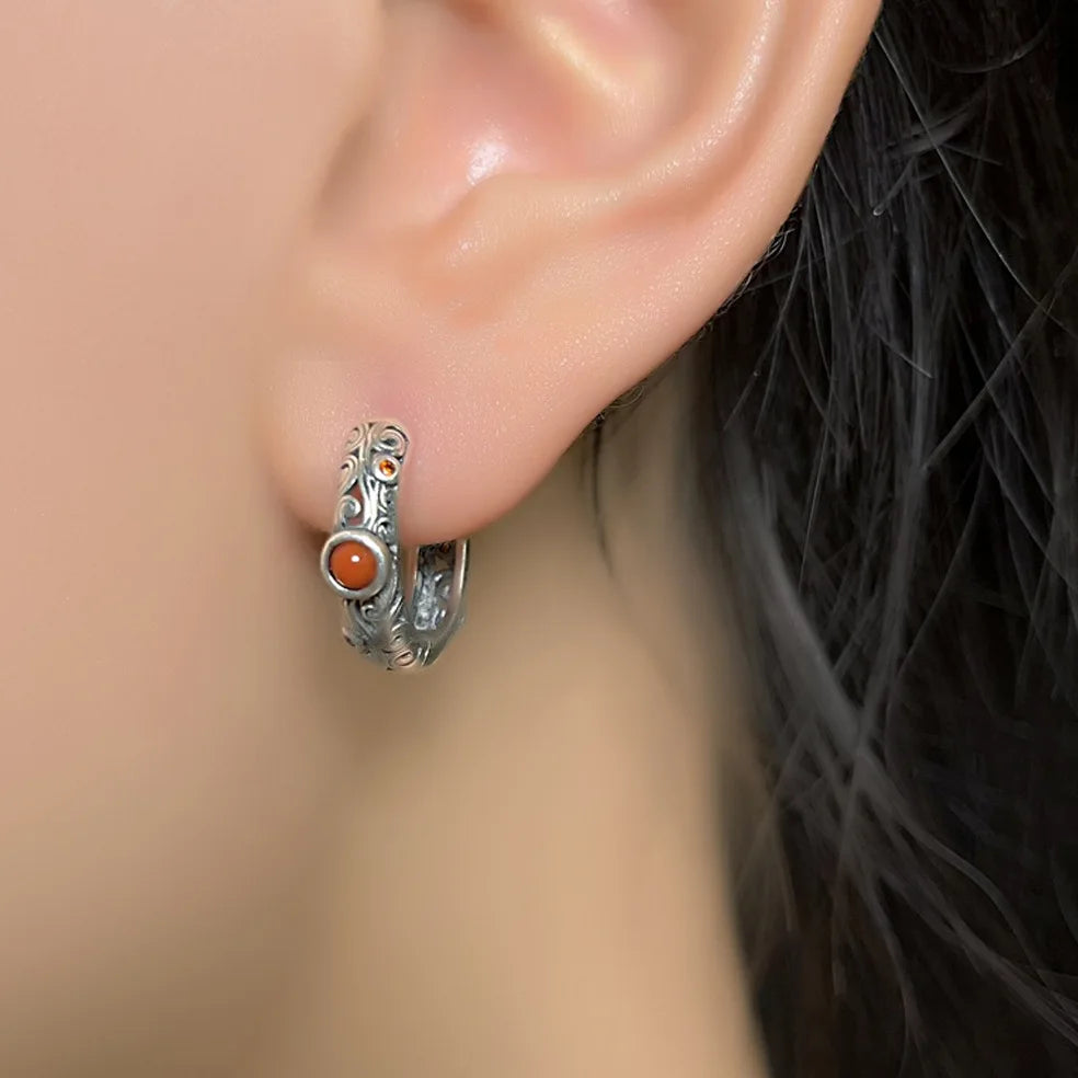 Silver Vintage Earrings For Women Trendy Earring Jewelry Prevent Allergy Party Accessories Gift