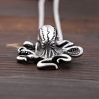 Fashion Punk High Quality Octopus Pendant Necklaces Stainless Steel Biker Hip Hop Animal Necklace For Men Creative