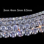 SEMNI 3mm--5mm Moissanite Diamond Tennis Chain Necklace for Women Men 925 Sterling Silver Plated with White Gold Fine Jewelry