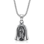 Pirate Skull Moto Bell Pendant Necklace — Gothic Motorcycle Rider