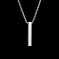 High Quality Stainless Steel Square Pendant Necklace for Men Women Blank Bar Couple Necklace Birthday Christmas Jewelry Gift