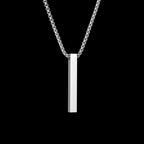 High Quality Stainless Steel Square Pendant Necklace for Men Women Blank Bar Couple Necklace Birthday Christmas Jewelry Gift