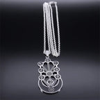 Kabbalah Sephirot Tree of Life Crescent Moon Necklace Cabala Stainless Steel Pendant Necklaces Jewelry Gitfs עץ החיים