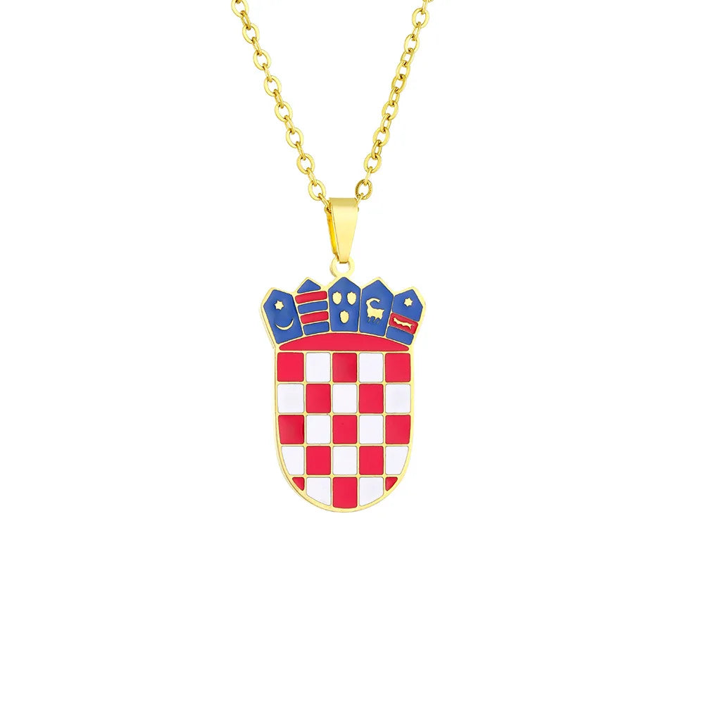 Croatian Insignia Pendant Necklace — Stainless Steel