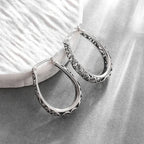 Gothic Spiked Hoop Earrings Small Textured Huggie — Two-Tone