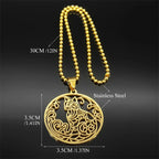 Cat Gold Pendant Car Hollow Flower