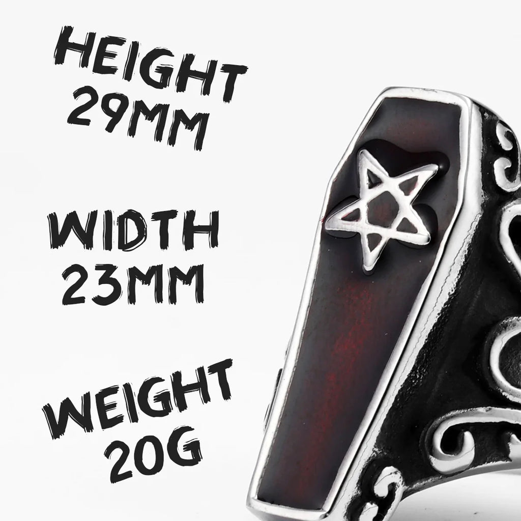 Gothic Vampire Coffin Ring — Stainless Steel