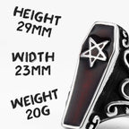 Gothic Vampire Coffin Ring — Stainless Steel