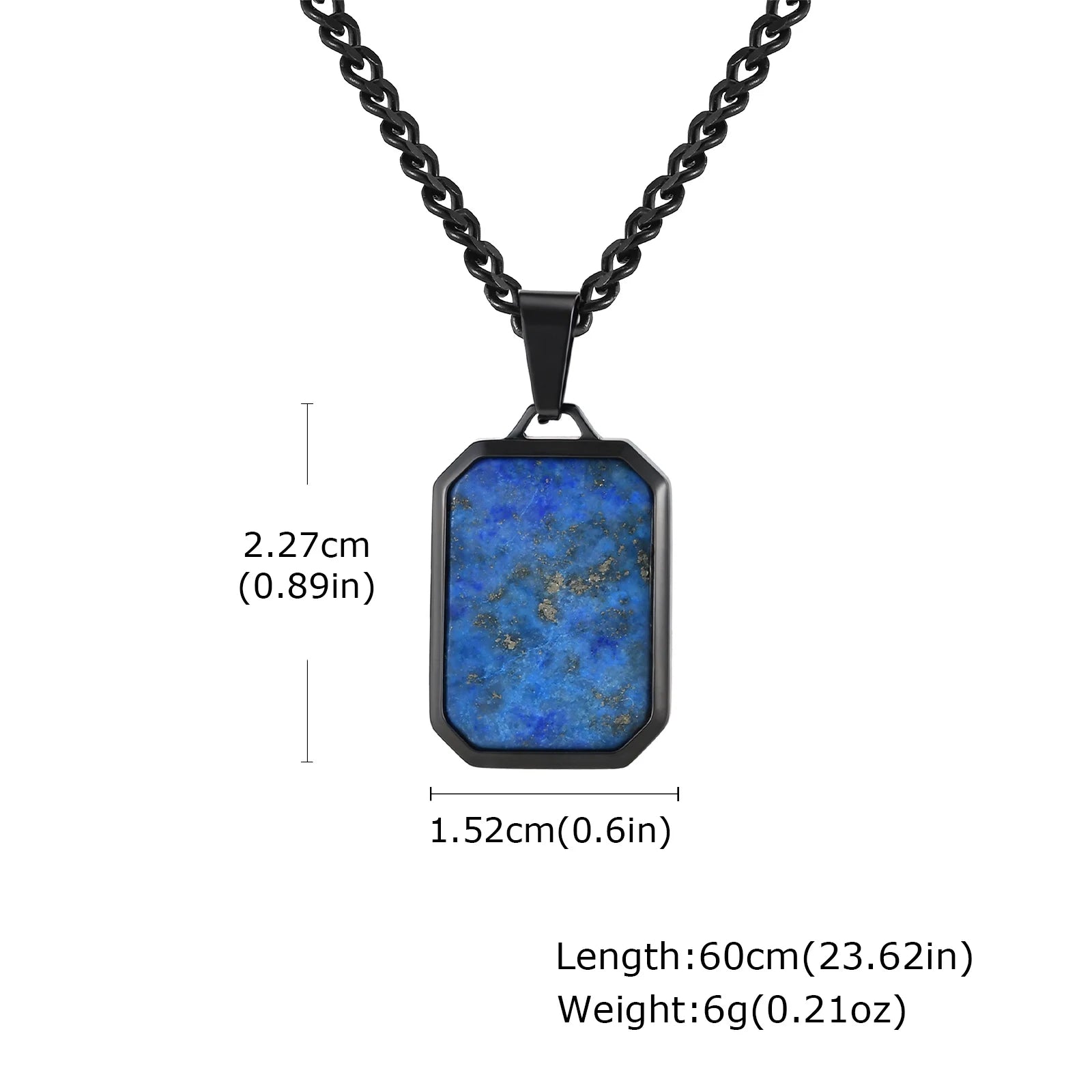 Lapis Lazuli Stone Pendant — Stainless