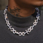 Iced Out Cross Cuban Chain Necklace 16MM