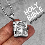 Openable Holy Bible Book Pendant — Stainless Steel