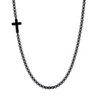 Cross Box Chain Pendant Necklace — Stainless Steel