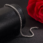 925 Sterling Silver Bracelet Men Women Teens Girls 3MM Square Round Box Chain 6.3"-" 9" inch Bangle Unisex Jewelry Gift