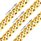 LUXUSTEEL Basic Punk Stainless Steel Chain Necklace For Women Men Cuban Figaro Braided Wheat Link Choker 5MM/7MM