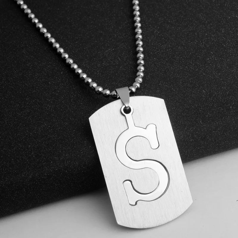 Steel Pendant 316L Initials Letter Name