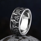 Fashion Vintage 2023 New Men's 316L Stainlesssteel Rings Good Odin Celtic Knot And Wolf Ring Amulet Animal Jewelry