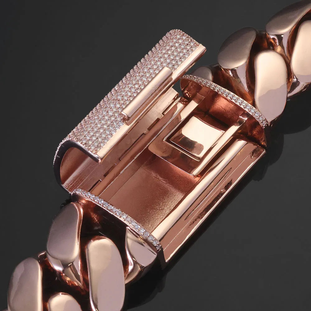 Stainless Steel Moissanite Clasp Chain Necklace VVS
