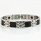 10MM Wide Chain Men's Bracelets Stainless Steel With Magnetic Hematite Stone Bracelet for Men Male Jewelry Healthy Care
